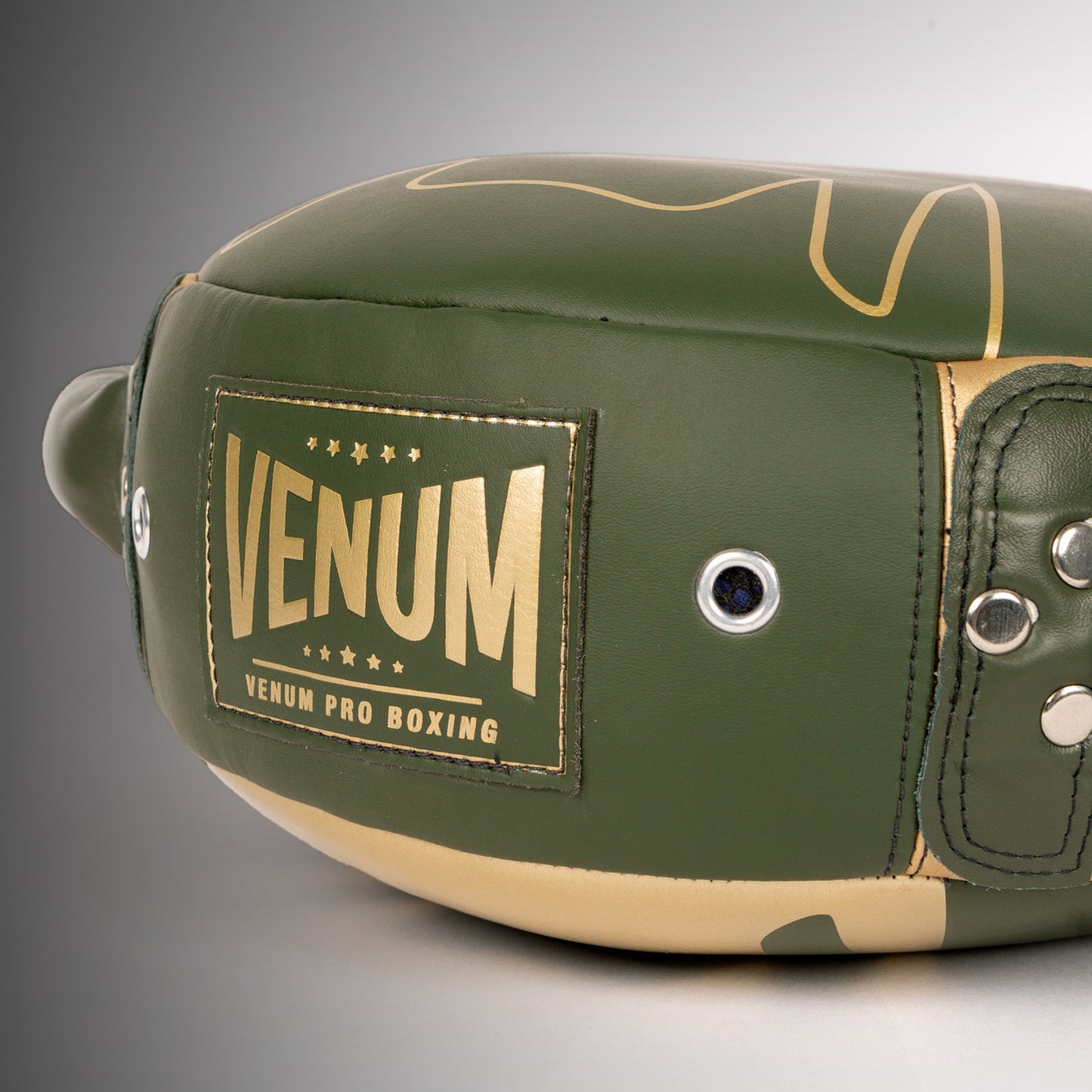 Venum Pro Boxing Mini Round Punch Shield - Khaki/Gold