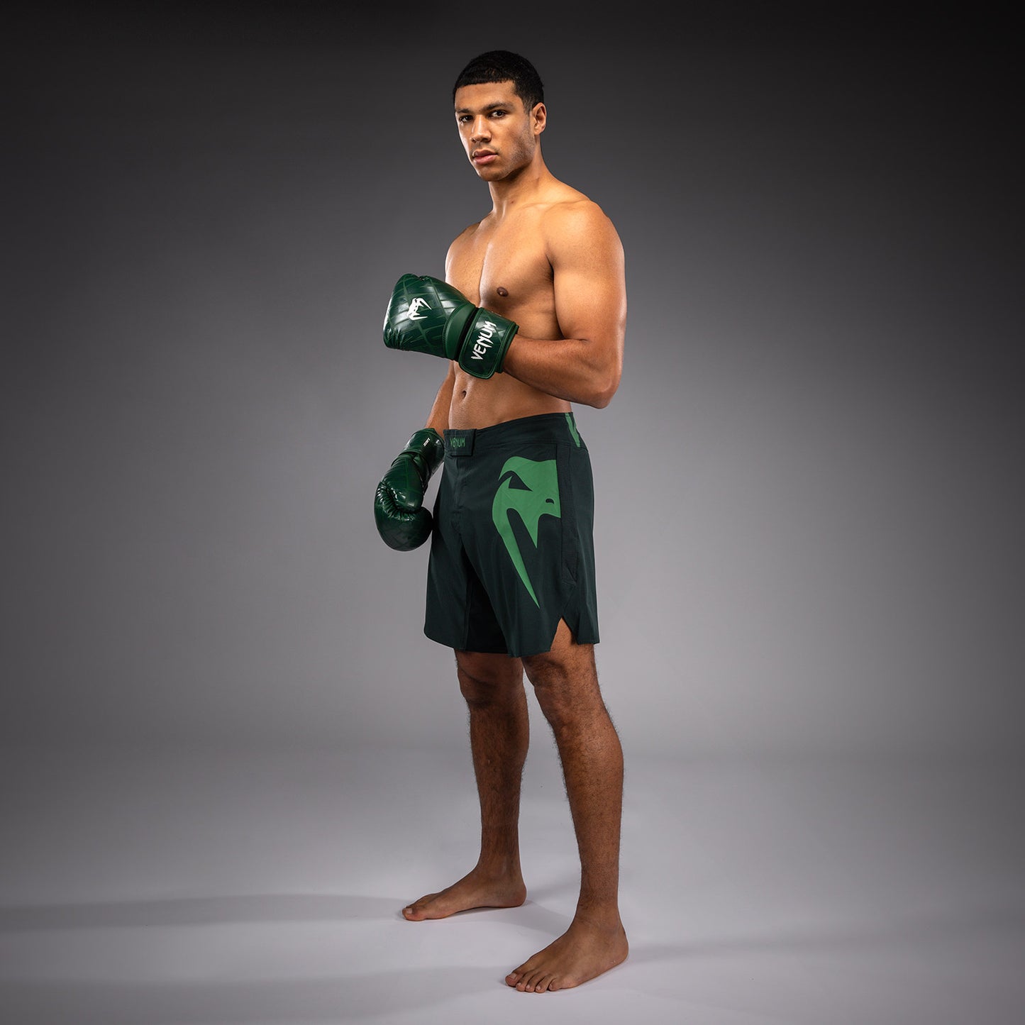 Venum Light 5.0 Fightshorts - Forest Green/Light Green