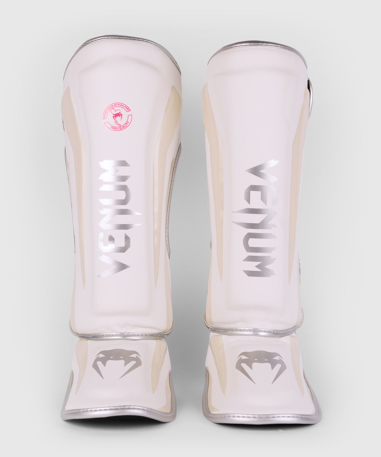 Venum Elite Shin Guards - White/Silver-Pink - Venum Asia