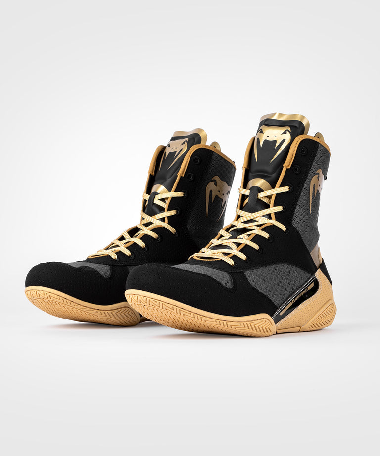 Venum Elite Boxing Shoes - Black/White/Gold - Venum Asia