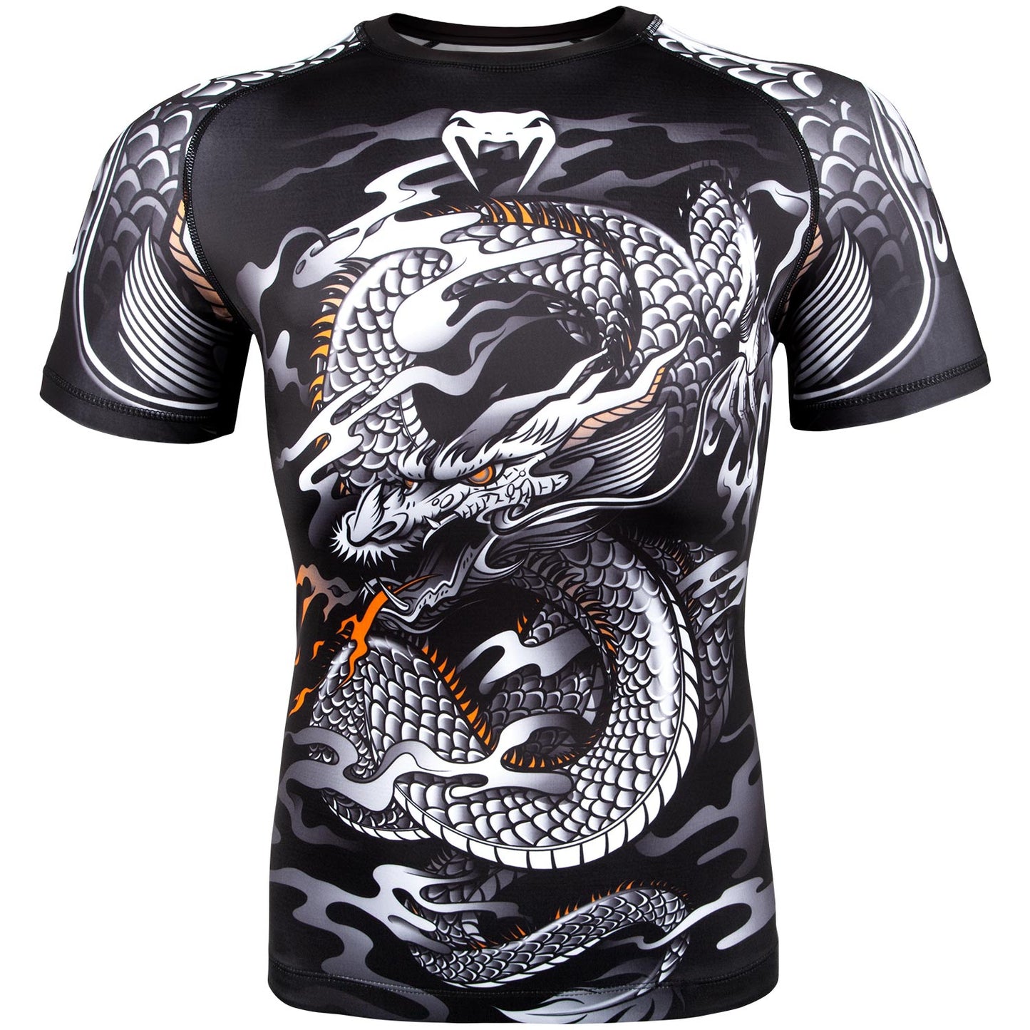 Venum Dragon's Flight Rashguard - Short Sleeves - Black/White
