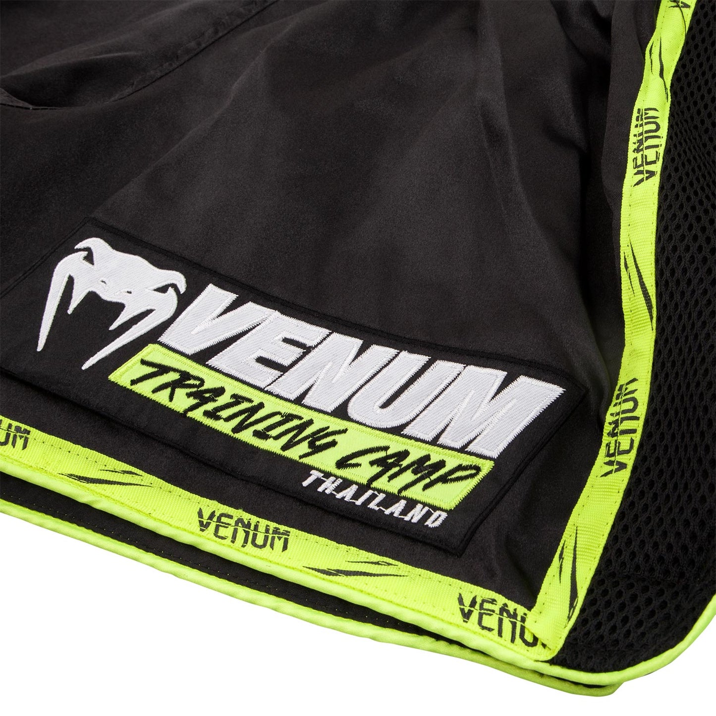 Venum Training Camp Muay Thai Shorts - Black/Neo Yellow