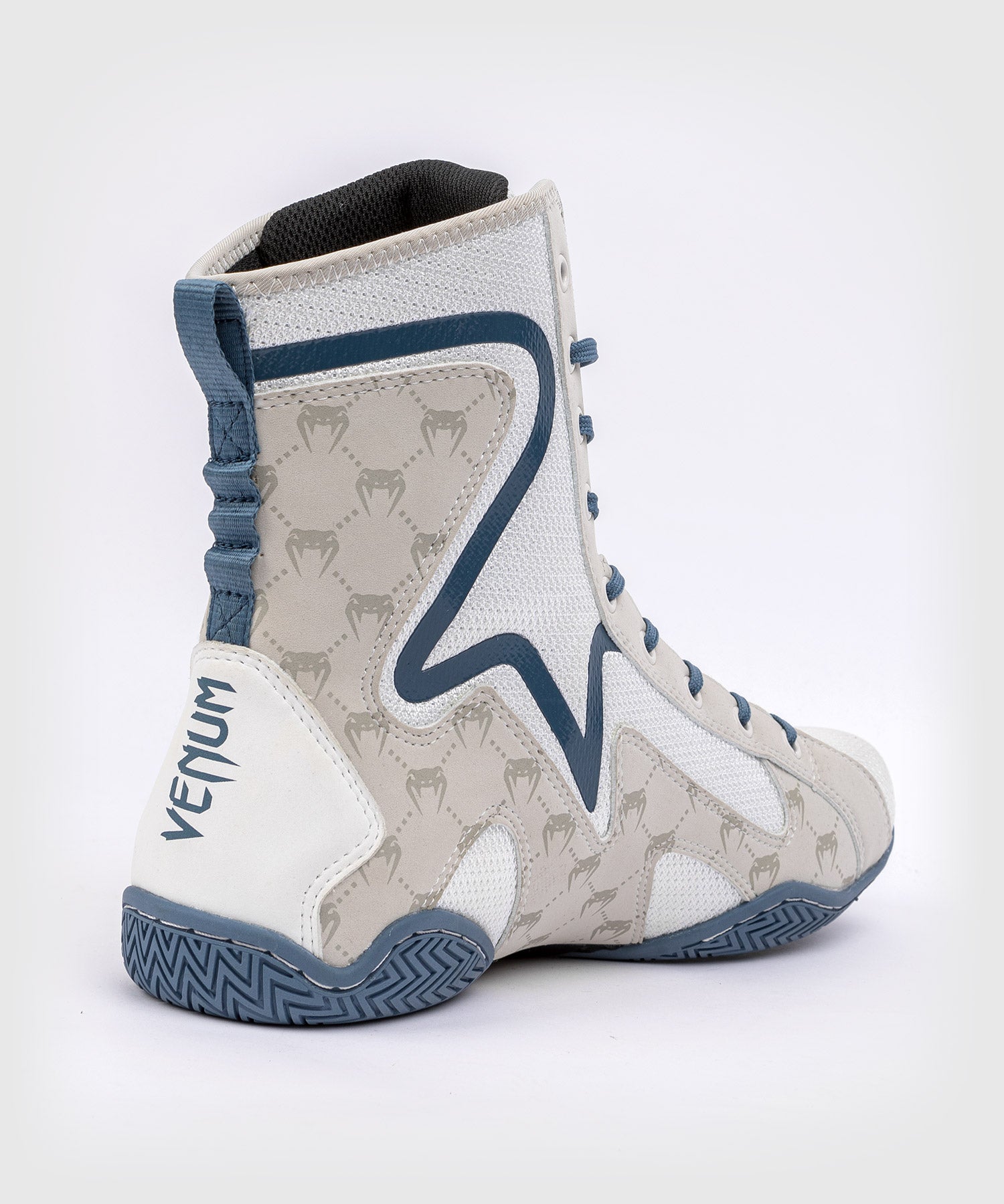 Venum Elite Evo Monogram Boxing Shoes - White/Blue - Venum Asia