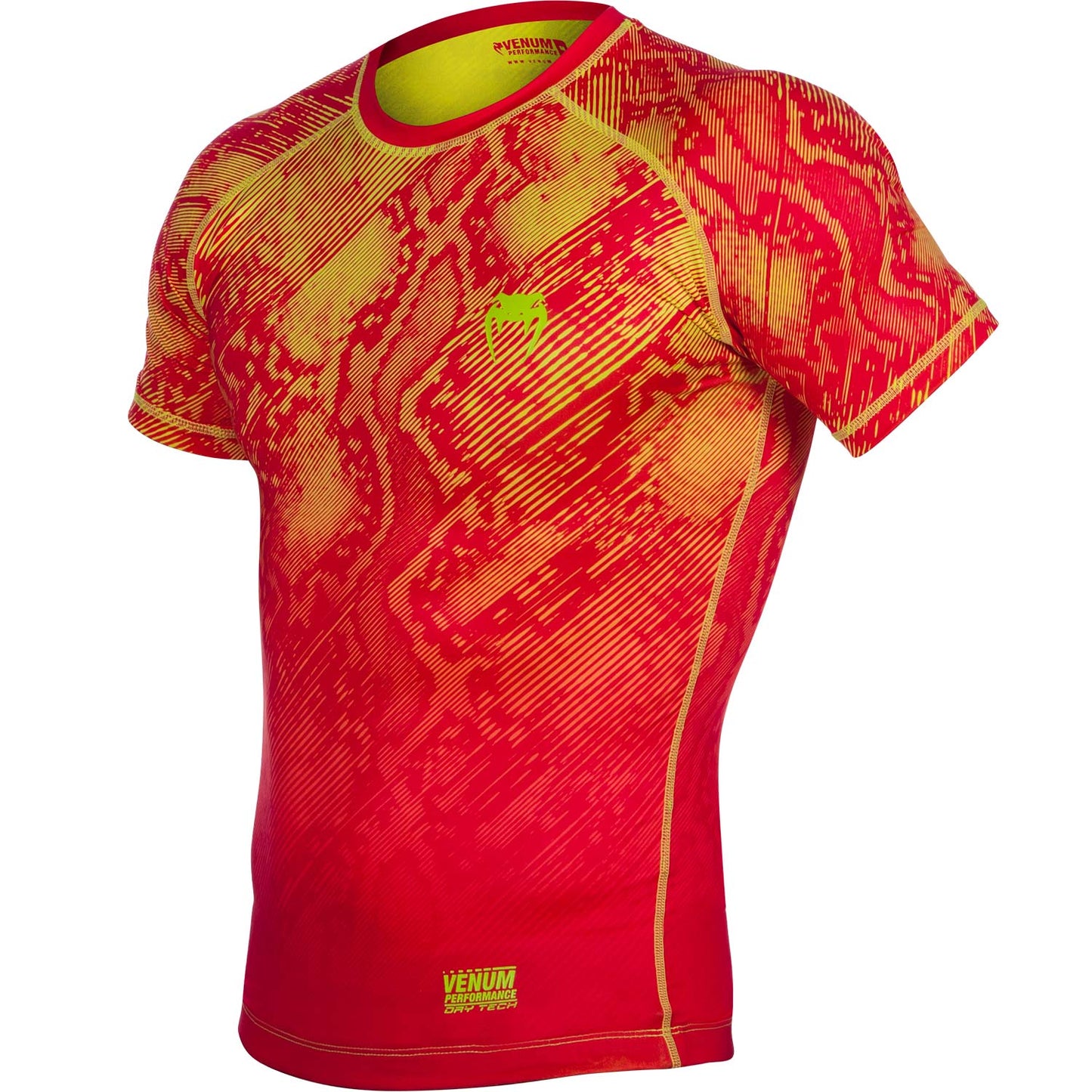 Venum Fusion Compression T-shirt - Short Sleeves - Orange/Yellow