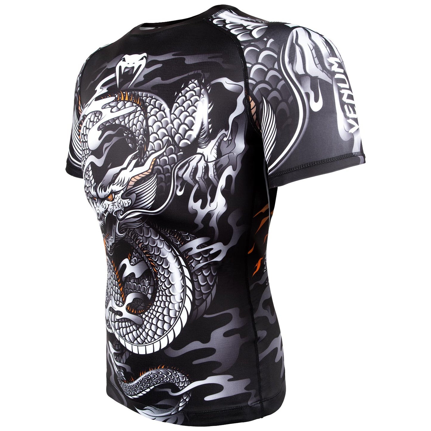 Venum Dragon's Flight Rashguard - Short Sleeves - Black/White