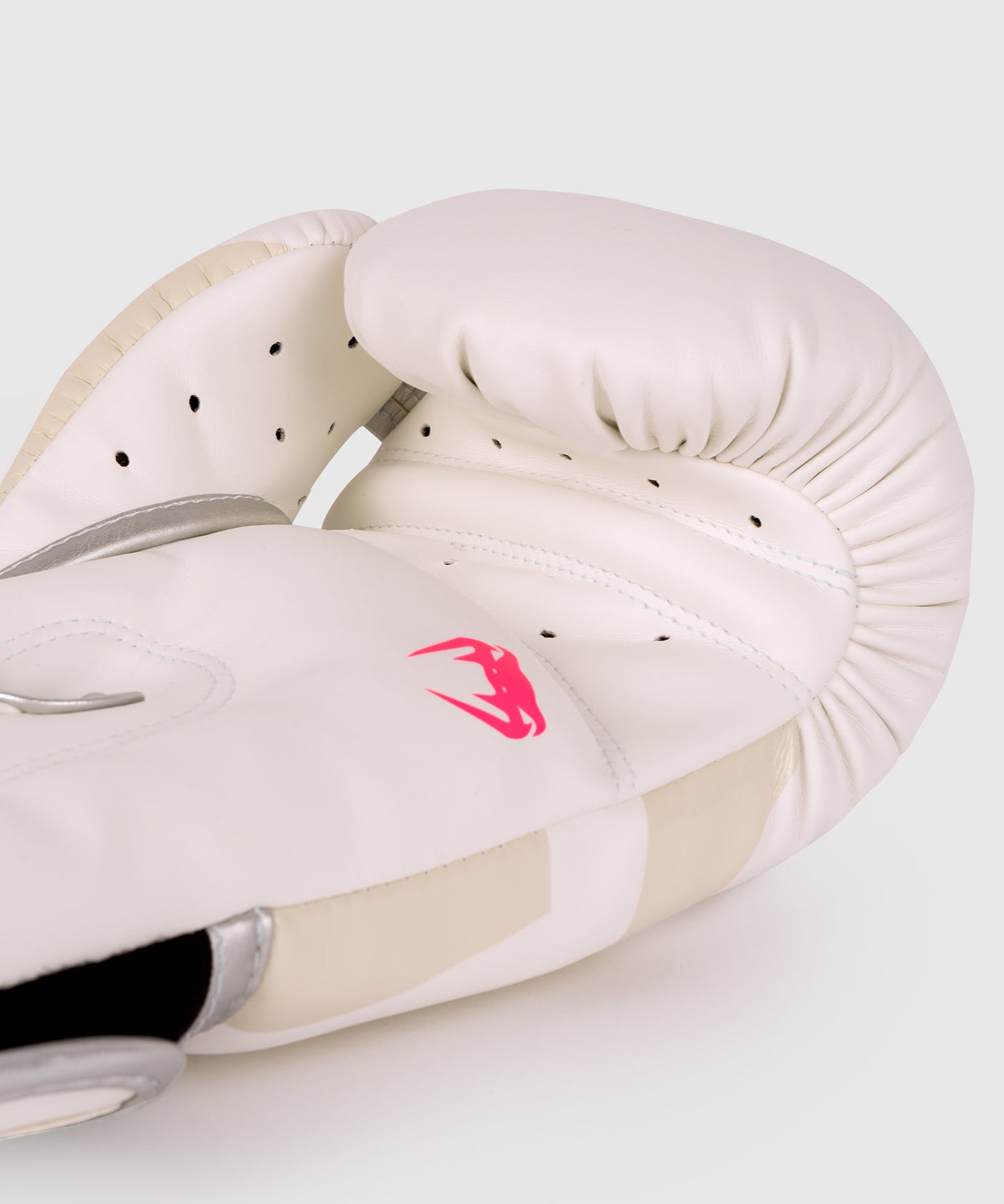 Venum Elite Boxing Gloves - White/Silver-Pink