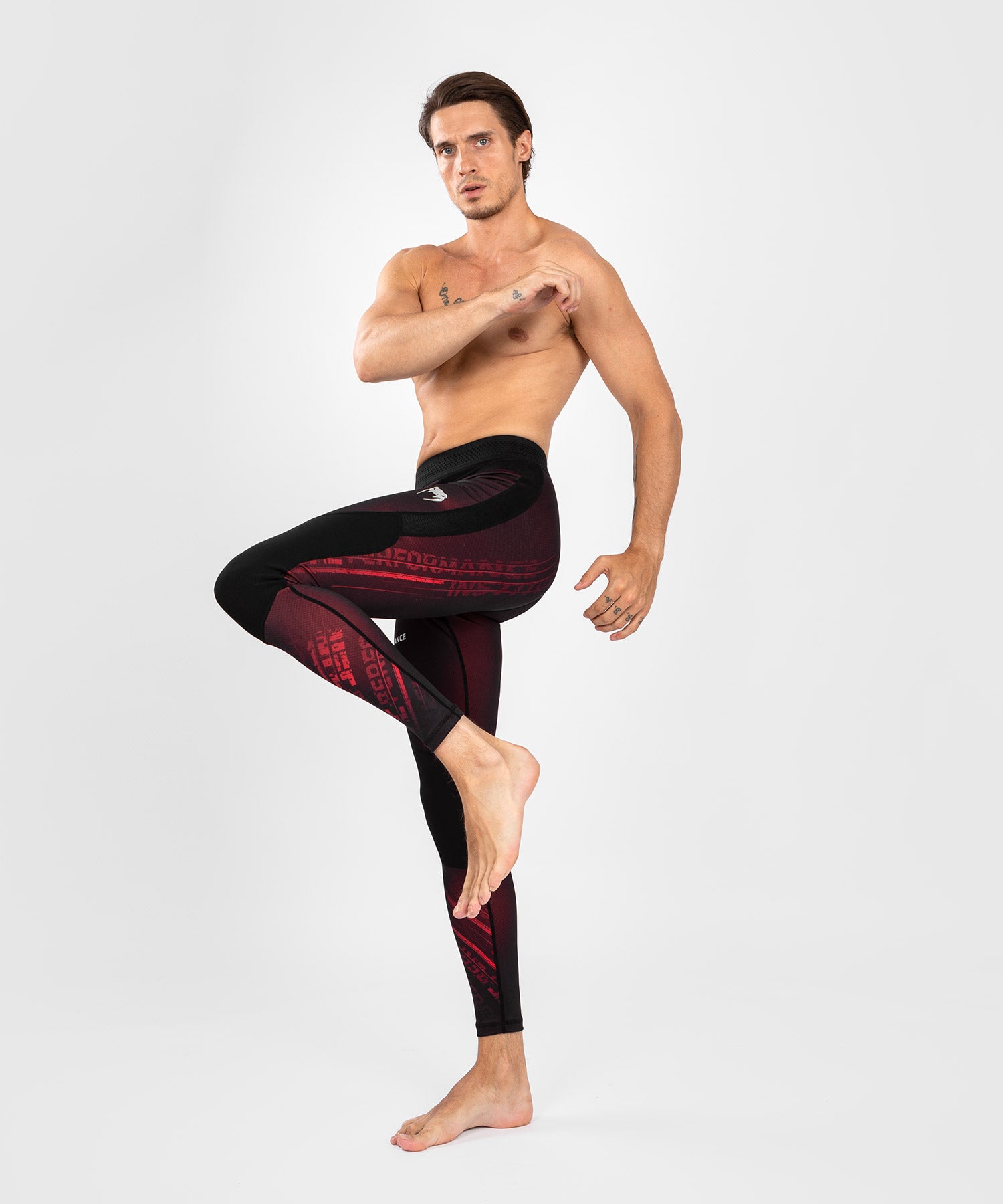 Pantalon de compression pour hommes UFC Performance Institute 2.0 - Noir/Rouge - Pantalons de compression