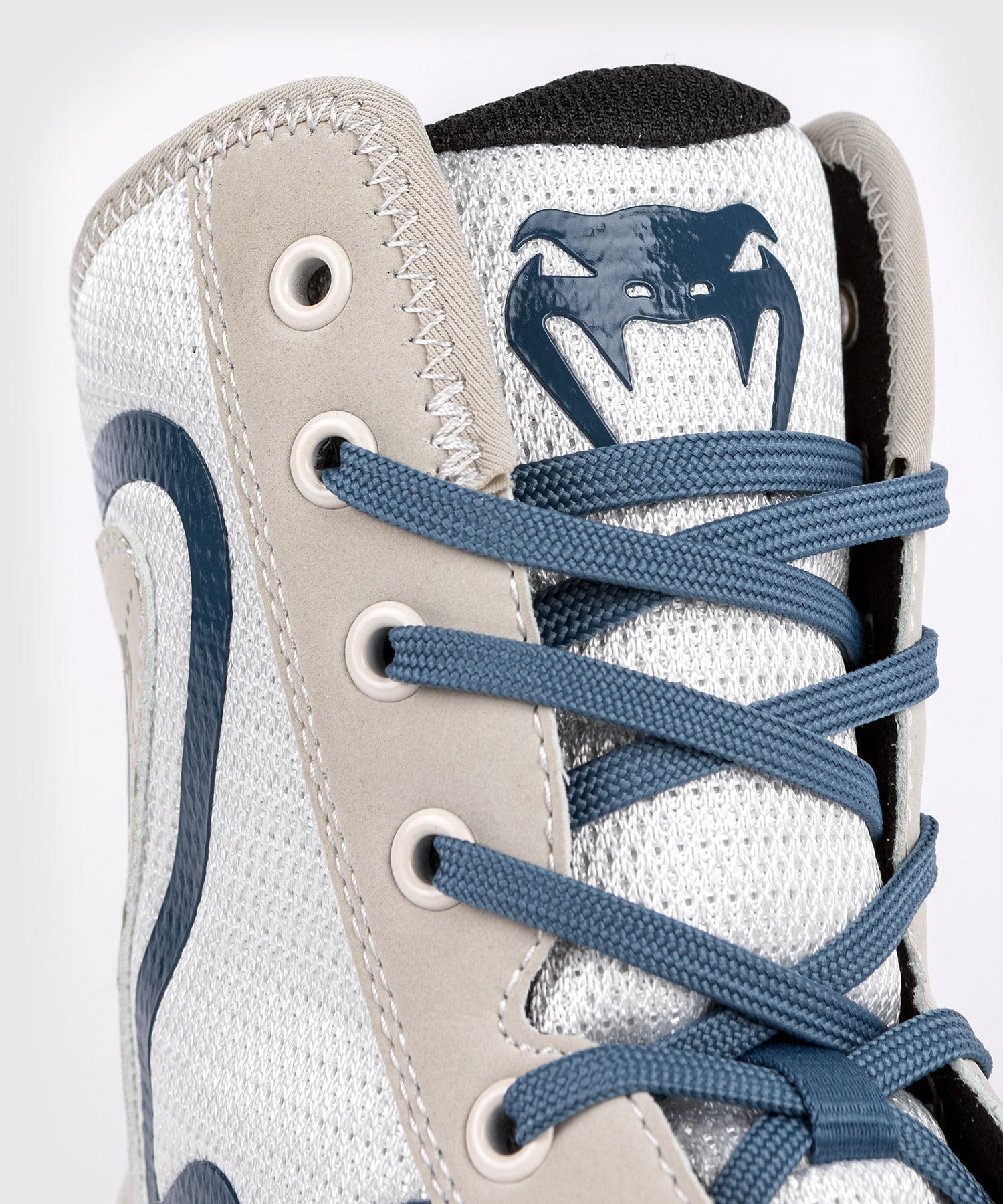 Venum Elite Evo Monogram Boxing Shoes - White/Blue - Venum Asia