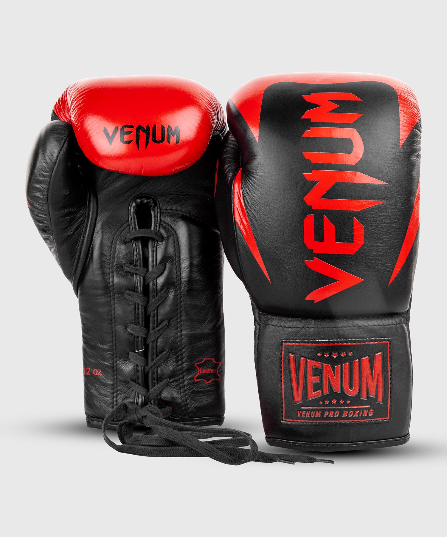 Venum Hammer Pro Boxing Gloves With Laces Black Red Venum Asia