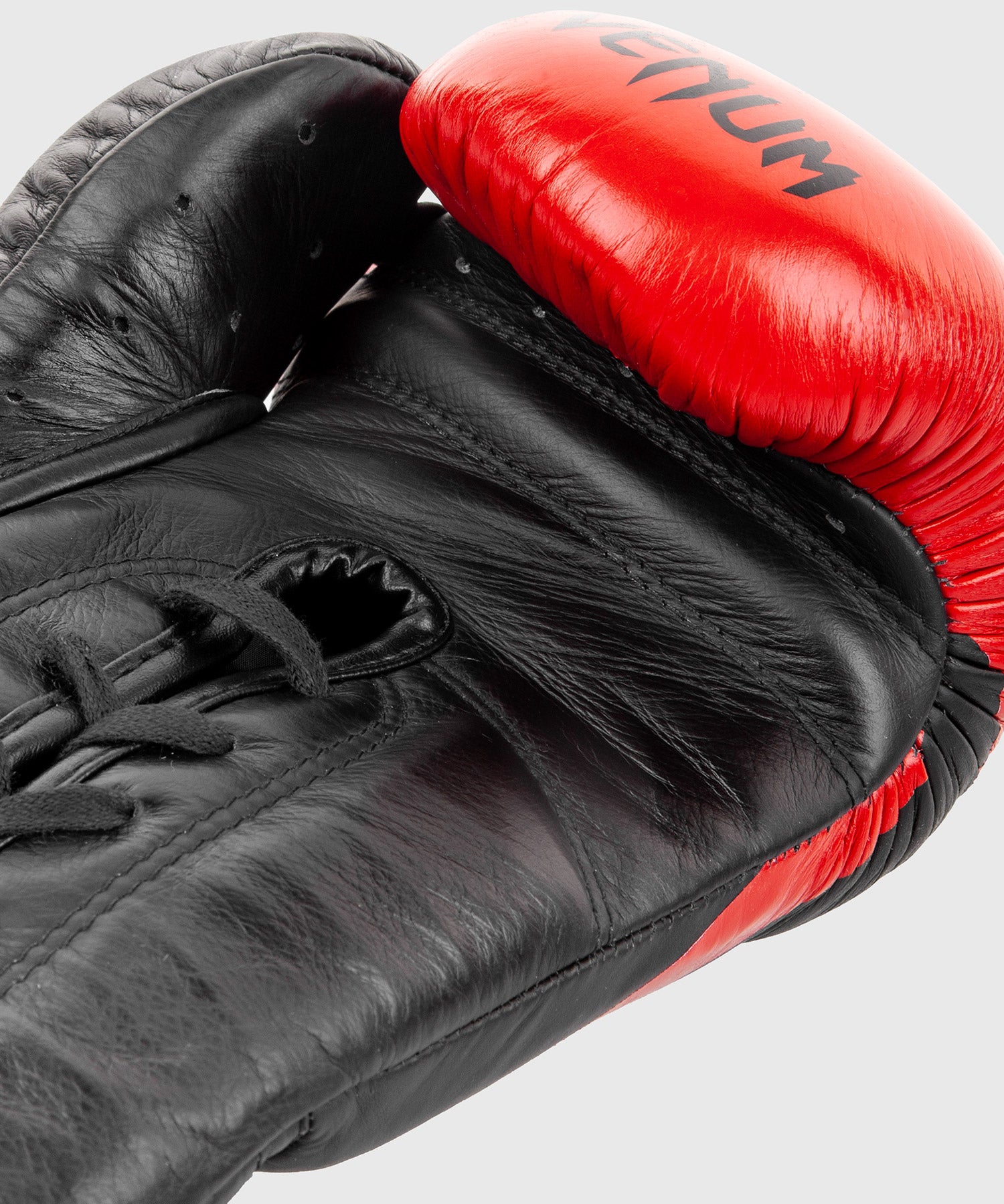 Venum Hammer Pro Boxing Gloves - With Laces - Black/Red - Venum Asia
