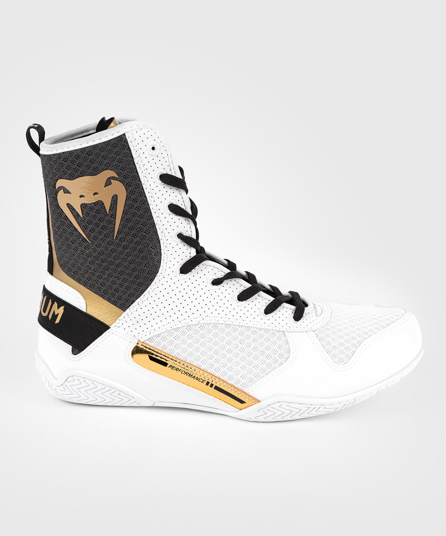 Venum Elite Boxing Shoes - White/Black/Gold