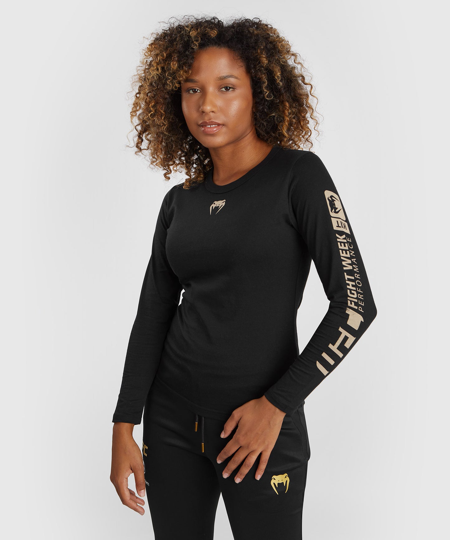 UFC Adrenaline by Venum Fight Week  Women’s Long-sleeve Cotton T-shirt - Black