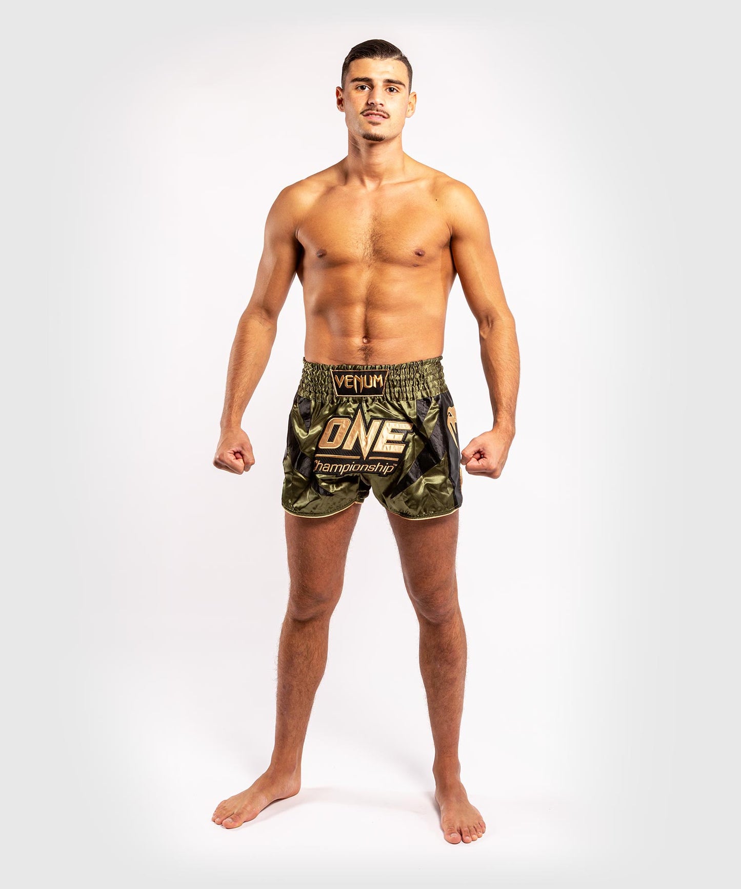 Venum x ONE FC Muay Thai Shorts - Khaki/Gold
