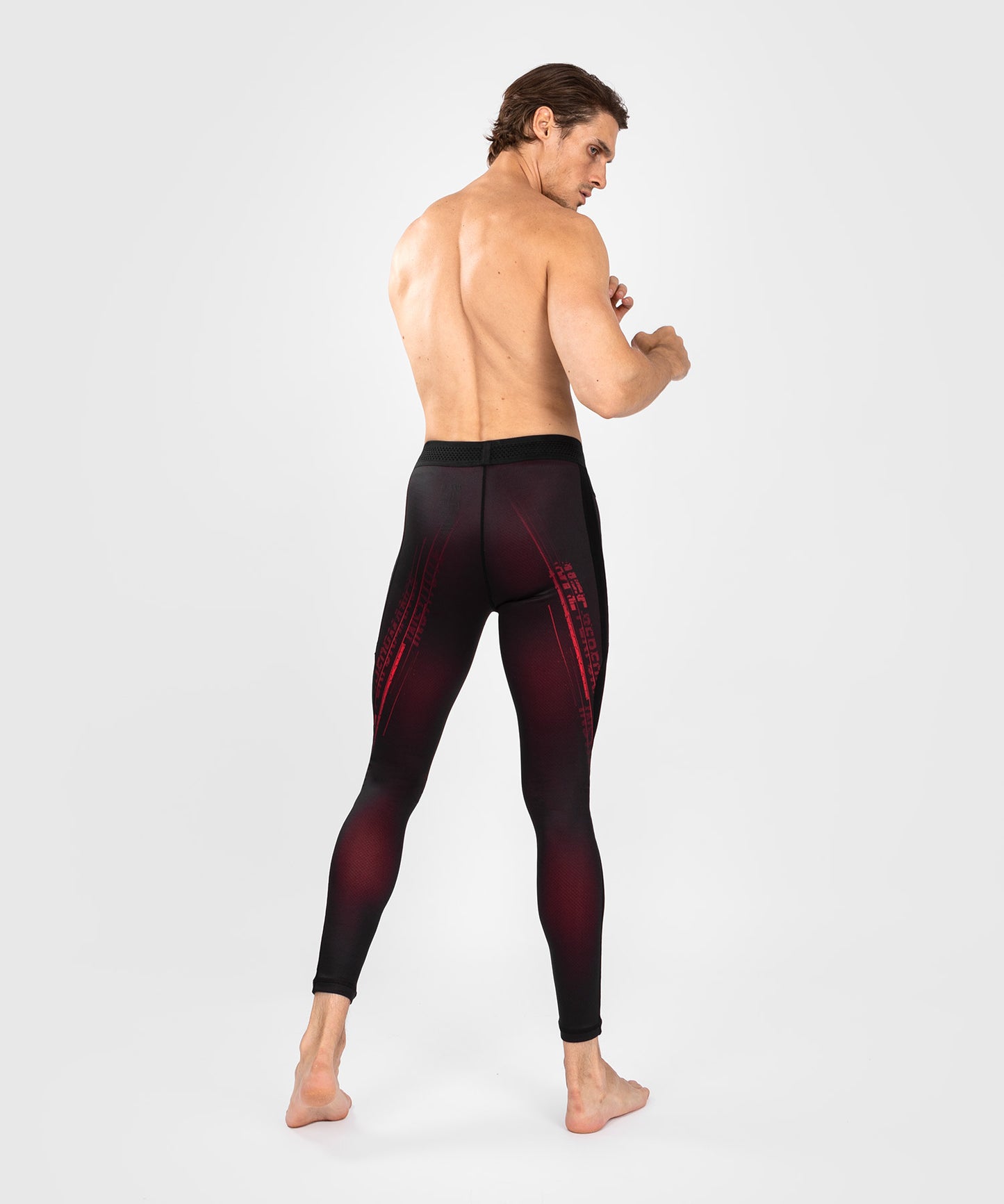 Pantalon de compression pour hommes UFC Performance Institute 2.0 - Noir/Rouge - Pantalons de compression