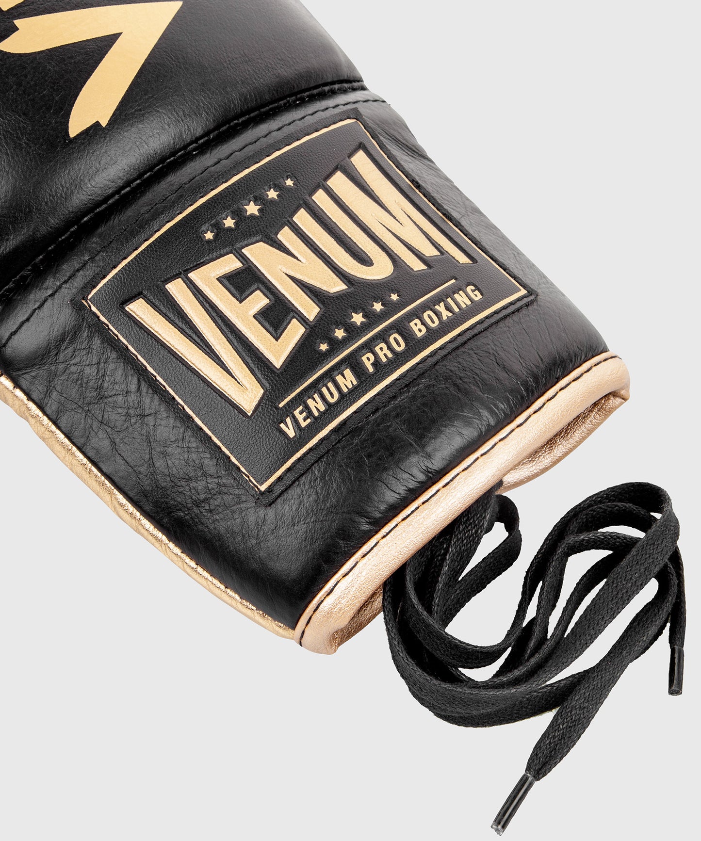 Venum Hammer Pro Boxing Gloves - With Laces - Black/Gold