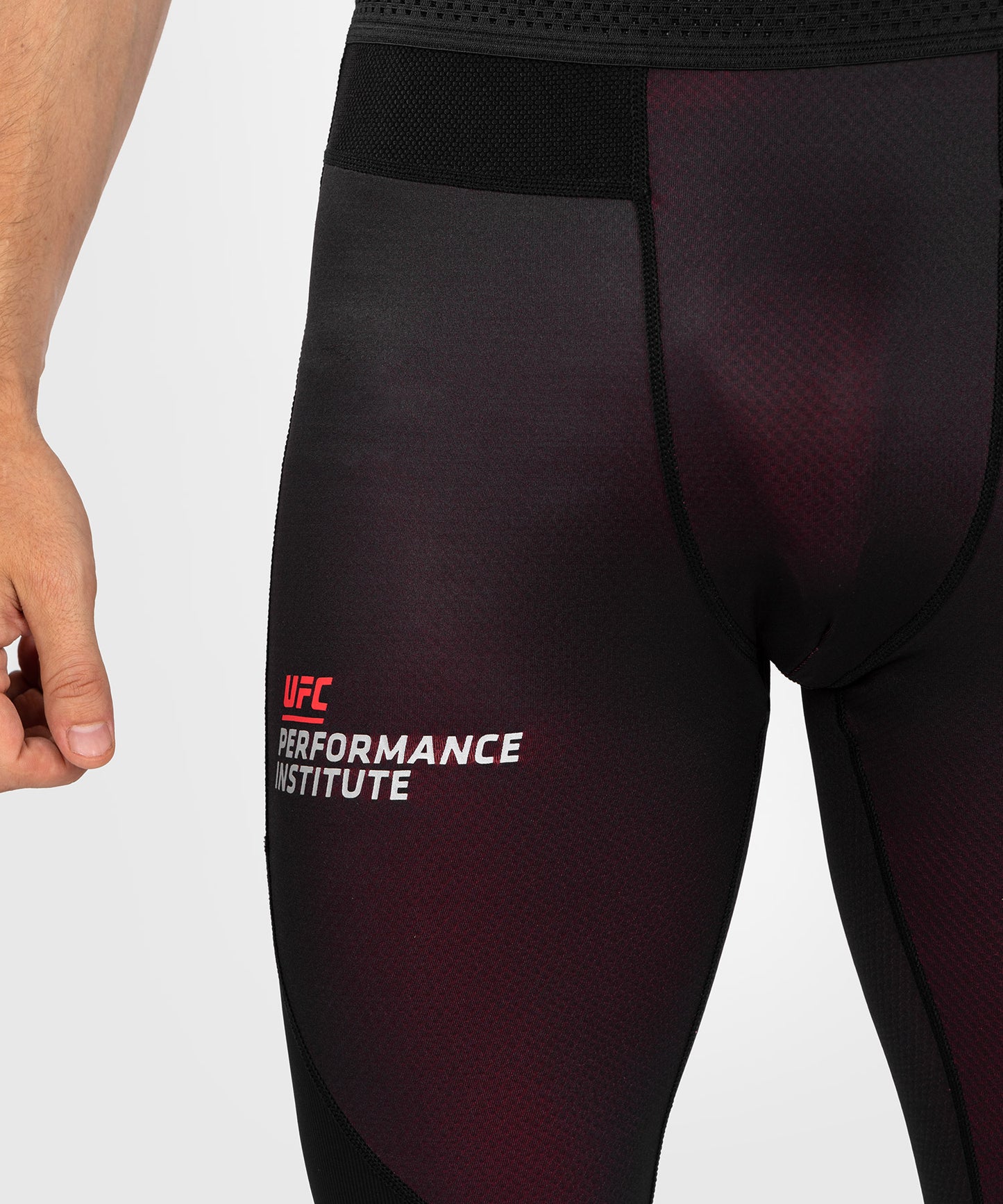 Pantalon de compression pour hommes UFC Performance Institute 2.0 - Noir/Rouge - Pantalons de compression