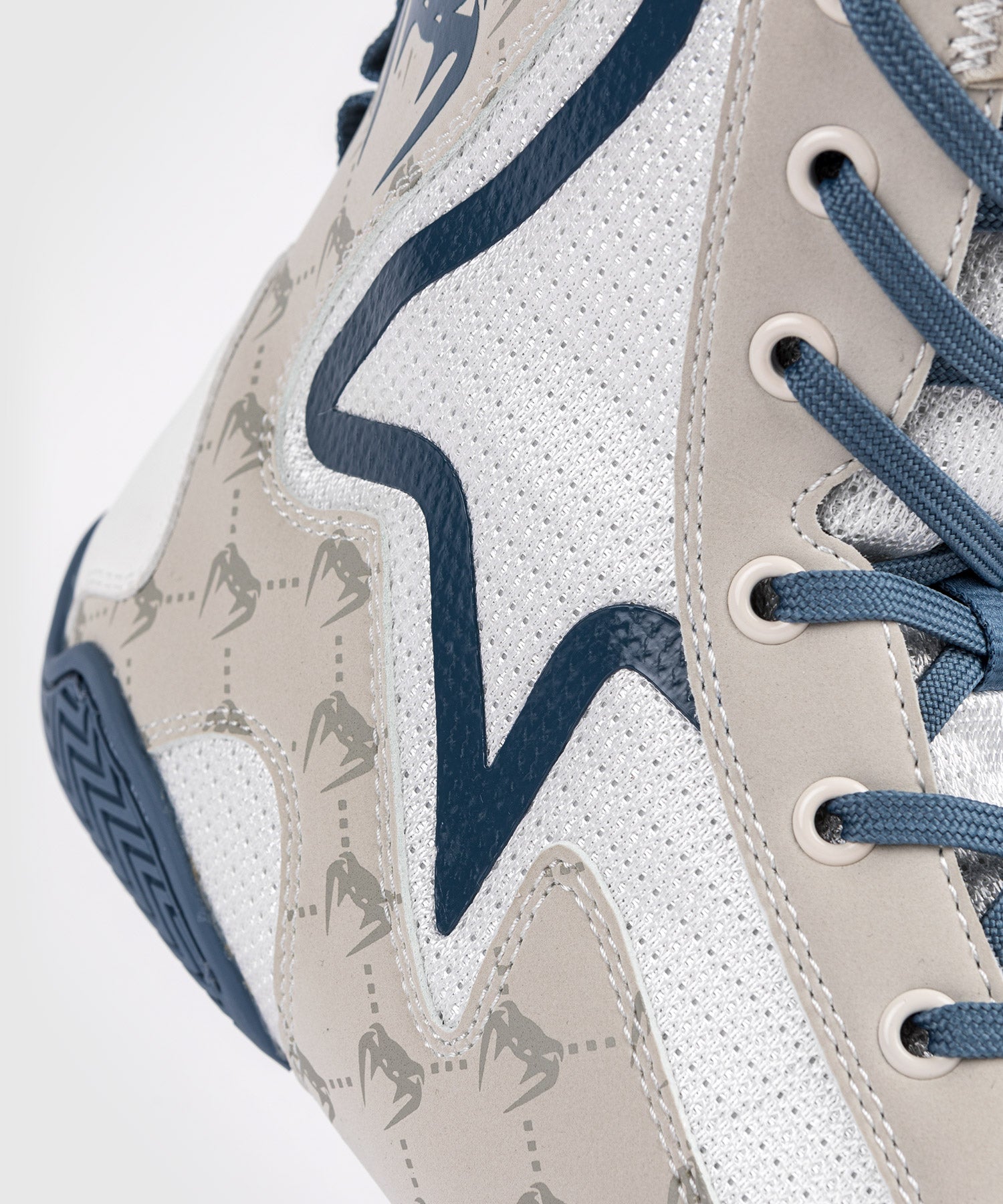 Venum Elite Evo Monogram Boxing Shoes - White/Blue - Venum Asia