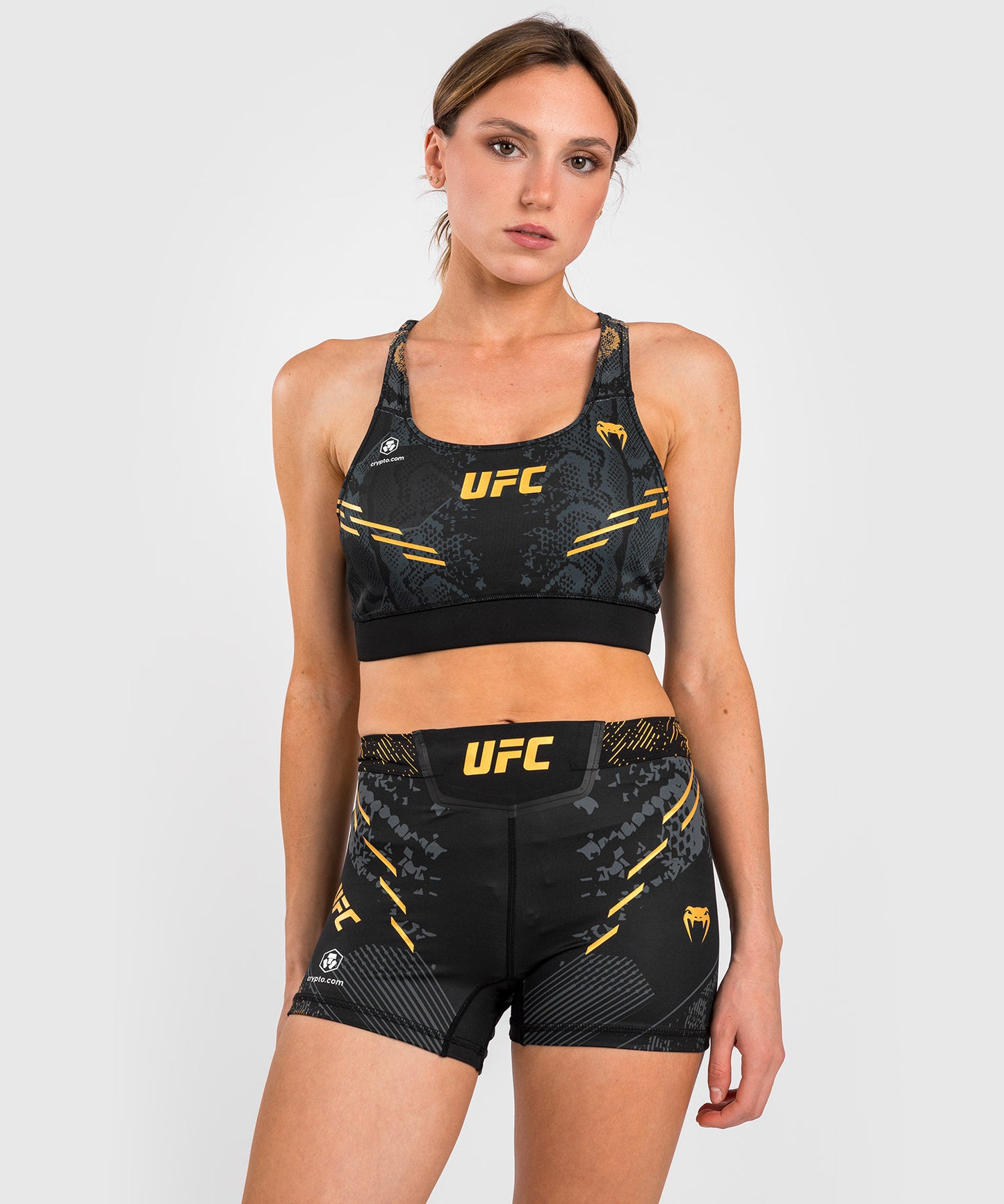 UFC Adrenaline by Venum Fight Week Women's Sports Bra - Khaki/Bronze - Venum