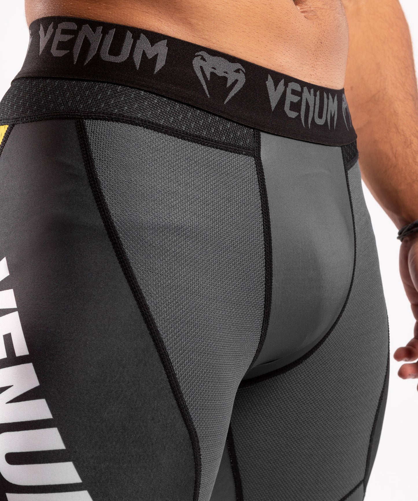 Venum ONE FC Impact Compression Tights - Grey/Yellow