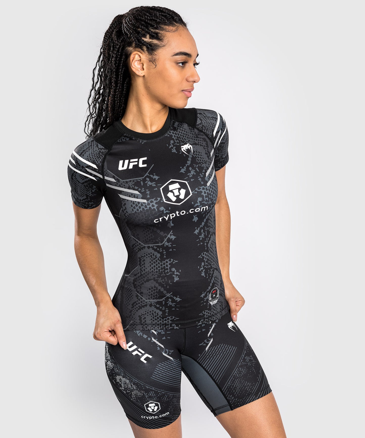 UFC Adrenaline by Venum Authentic Fight Night Women’s Performance Short-sleeve Rashguard - Black