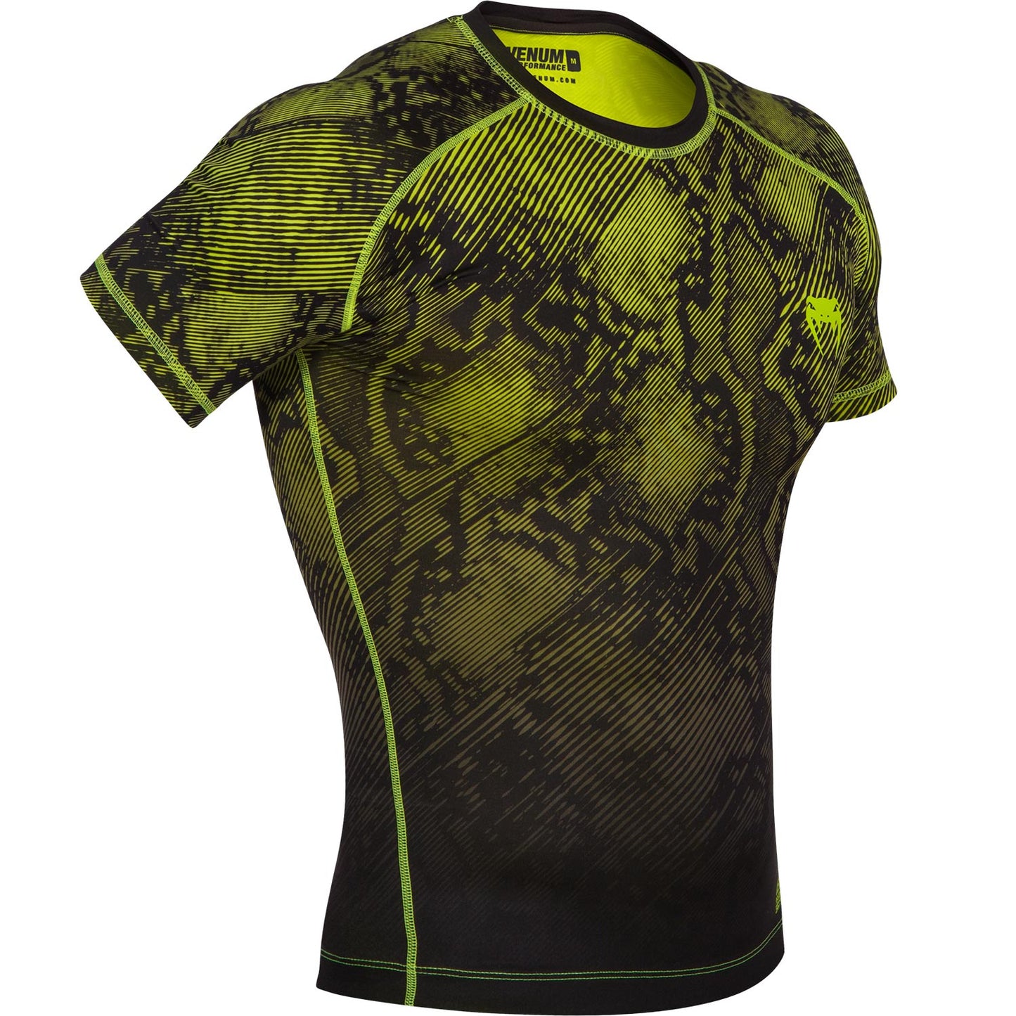 Venum Fusion Compression T-shirt - Short Sleeves - Black/Yellow