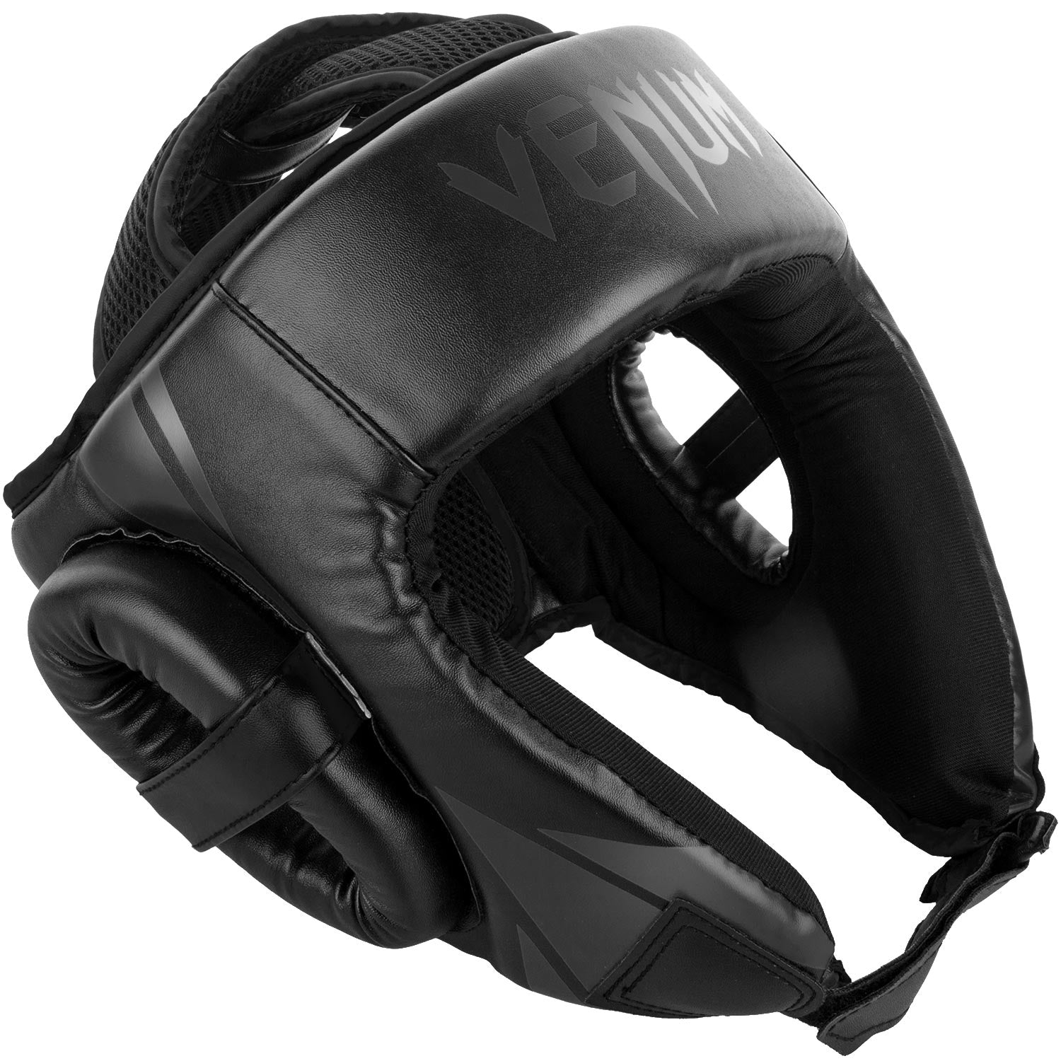 Venum Challenger Open Face Headgear - Black/Black - Venum Asia