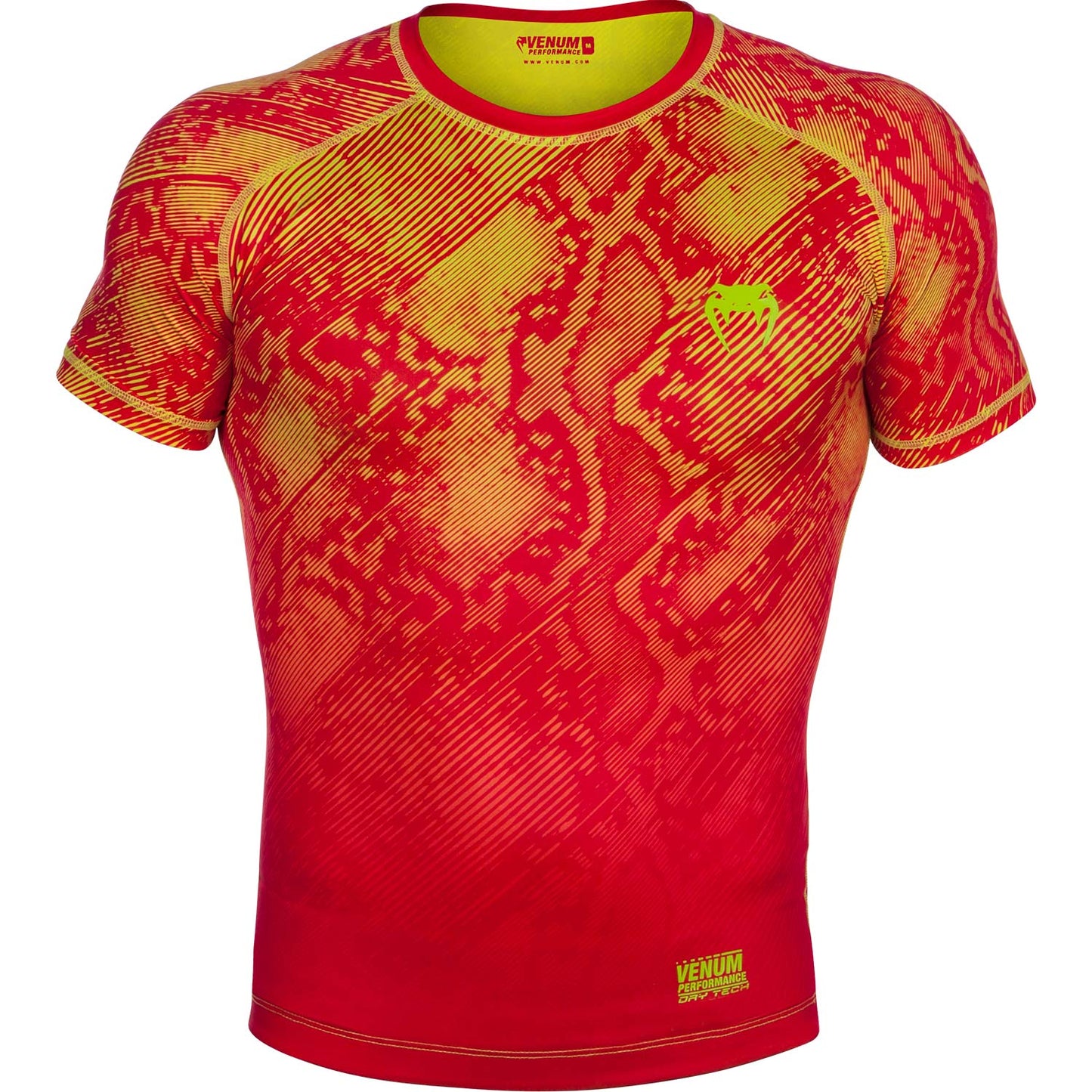 Venum Fusion Compression T-shirt - Short Sleeves - Orange/Yellow