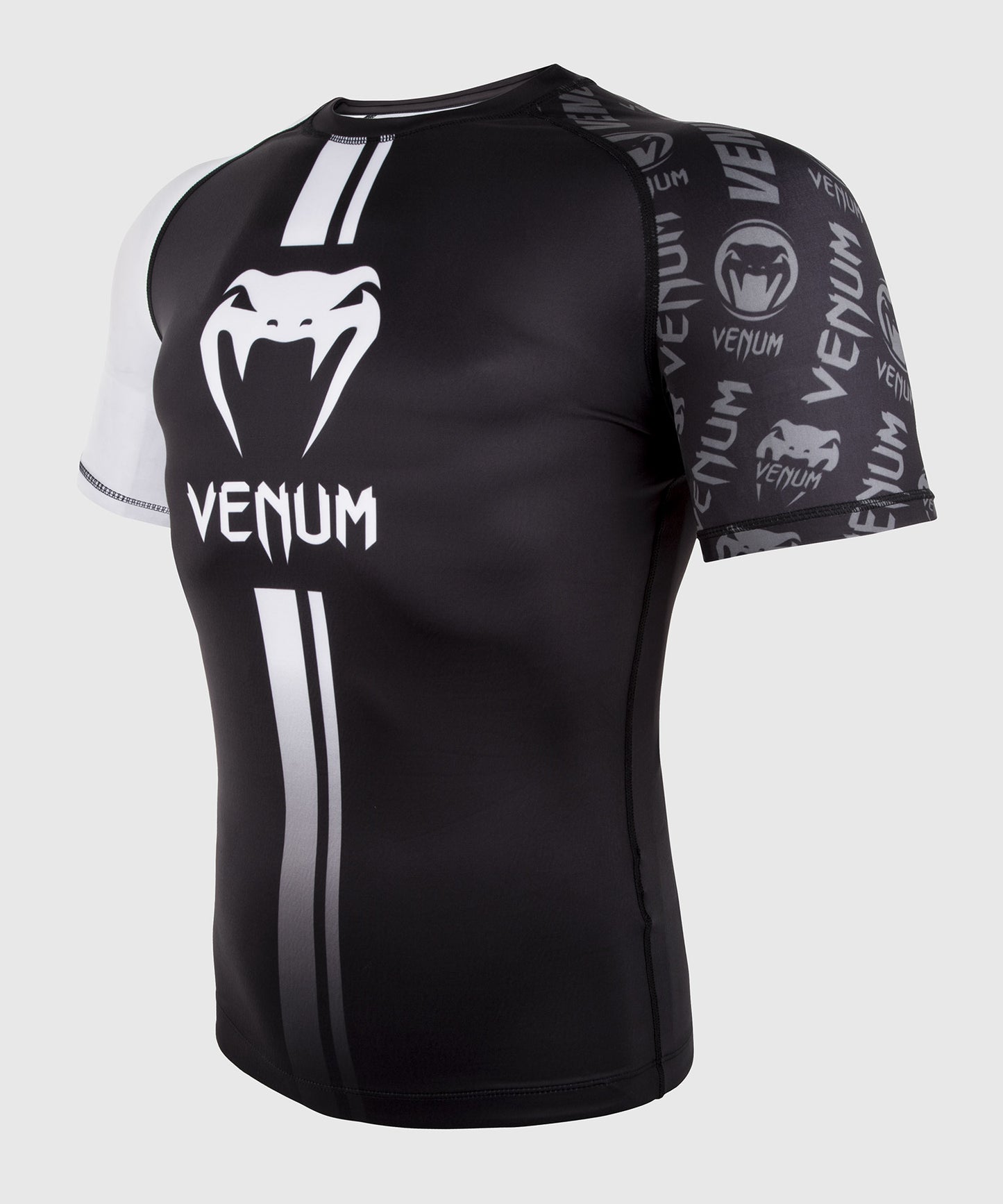 Venum Logos Rashguard Short Sleeves - Black/White