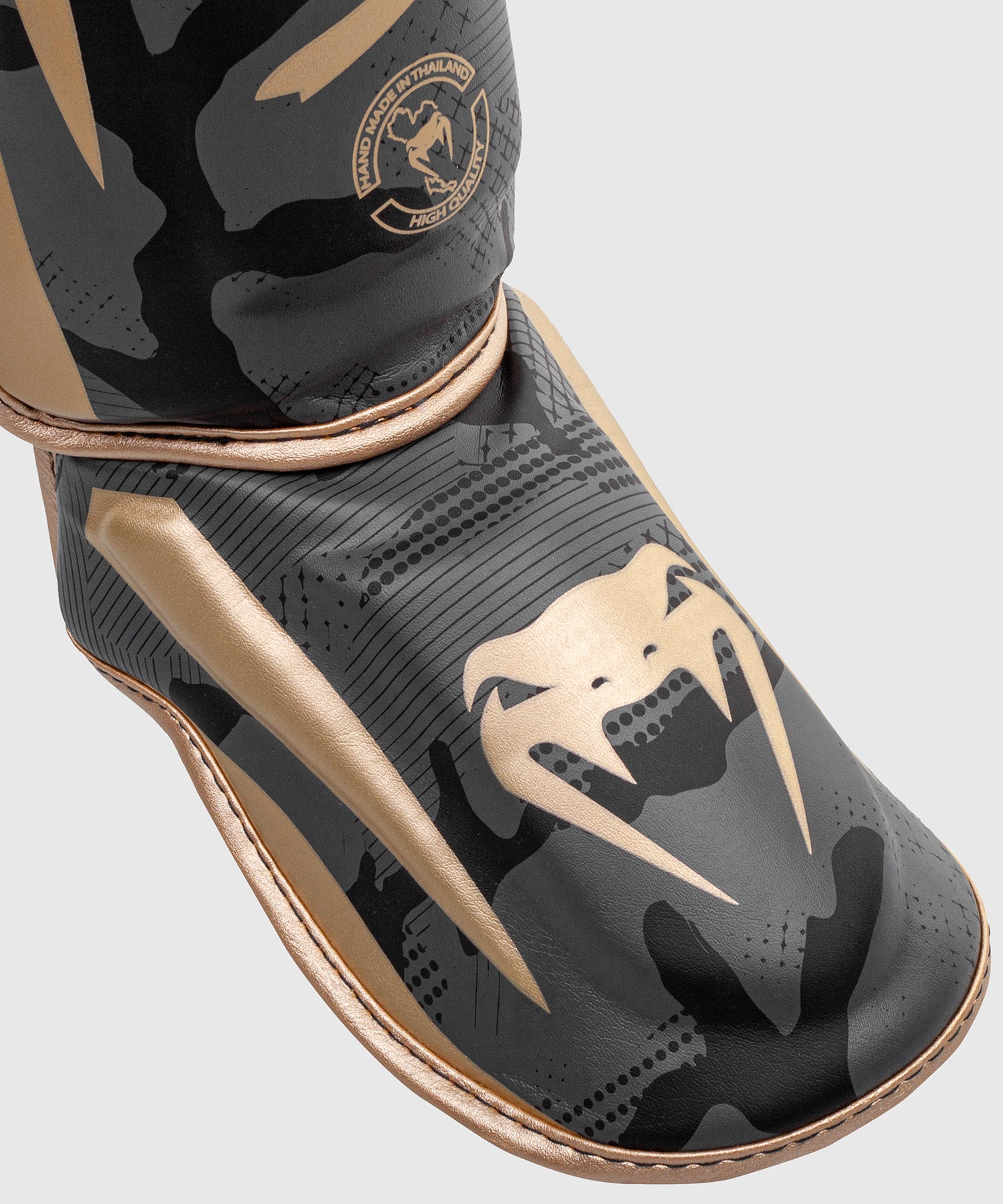 Venum Elite Shin Guards Dark camo Gold Venum Asia