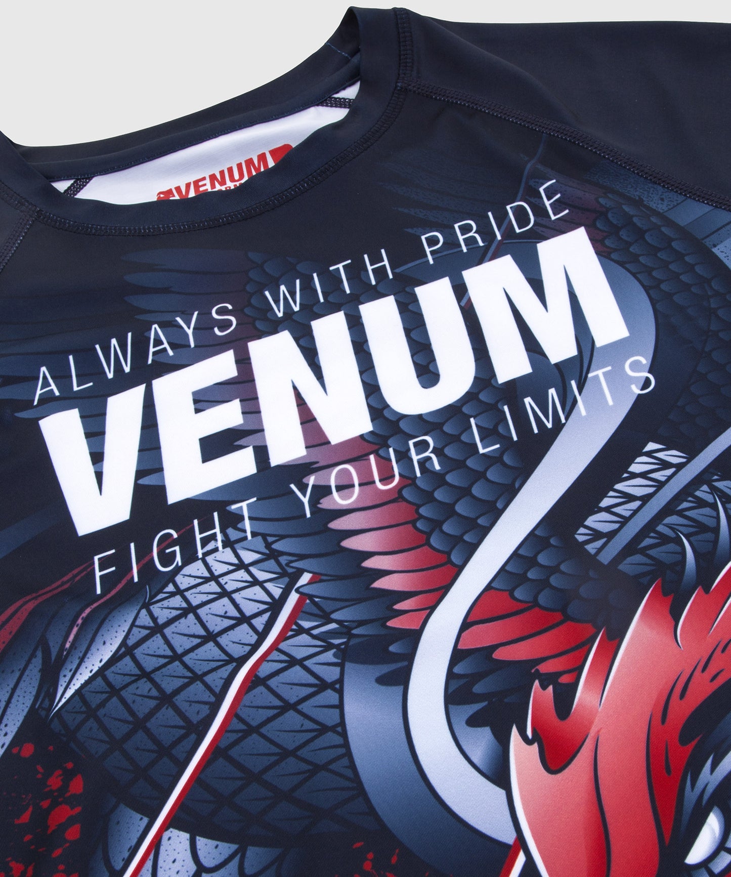 Venum Rooster Rashguard - Long Sleeves - Navy Blue/Orange