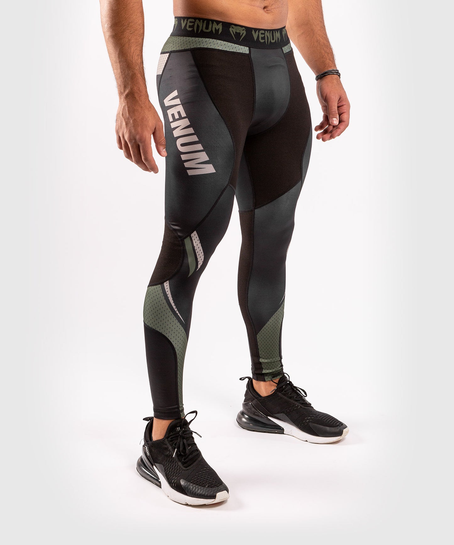 Venum ONE FC Impact Compression Tights - Black/Khaki