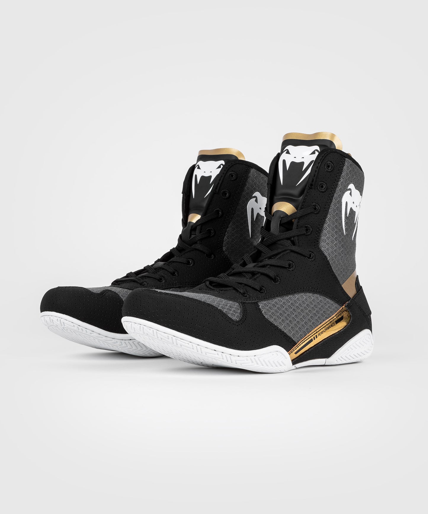 Venum Elite Boxing Shoes - Black/White/Gold