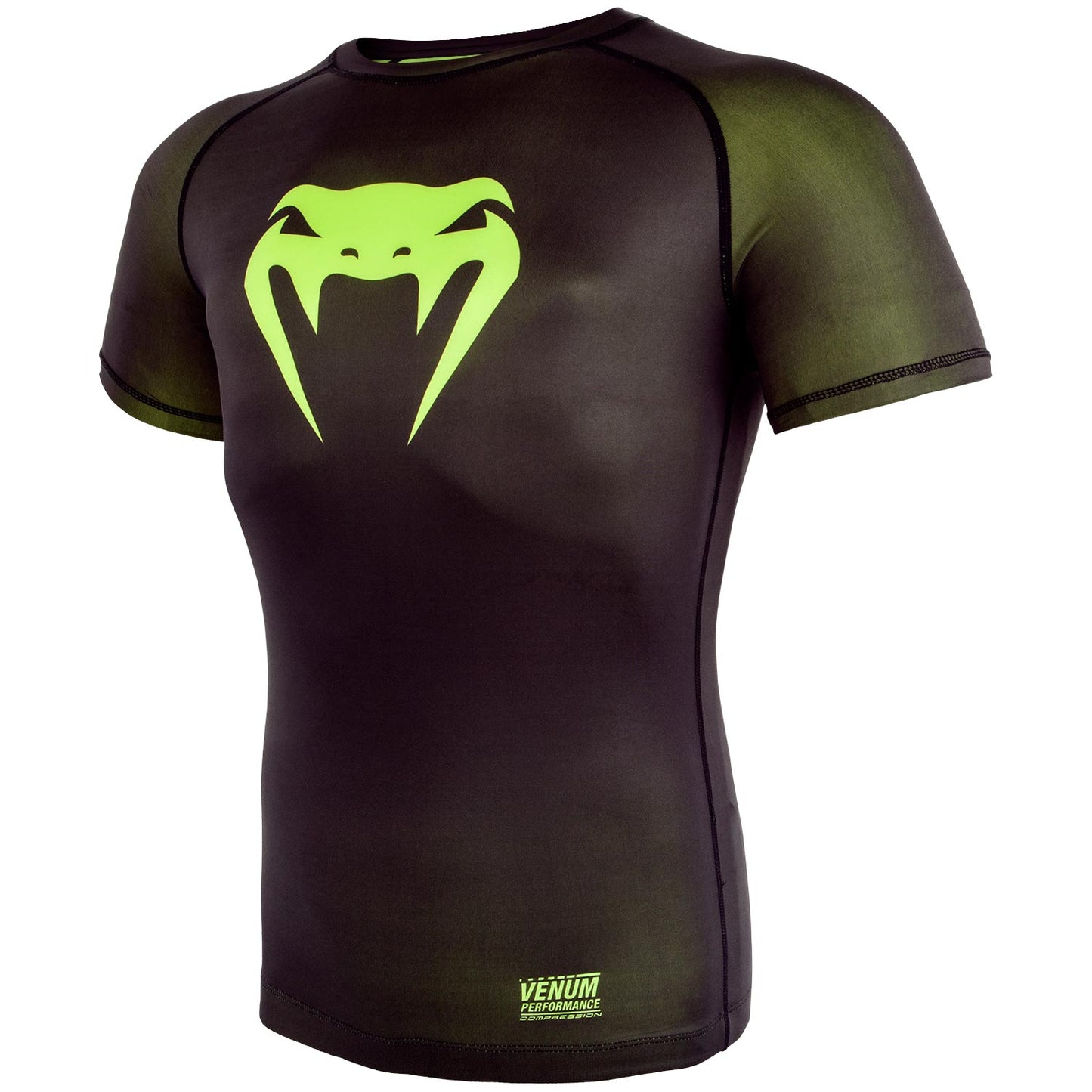Venum Contender 3.0 Compression T-shirt - Short Sleeves - Black/Neo Yellow