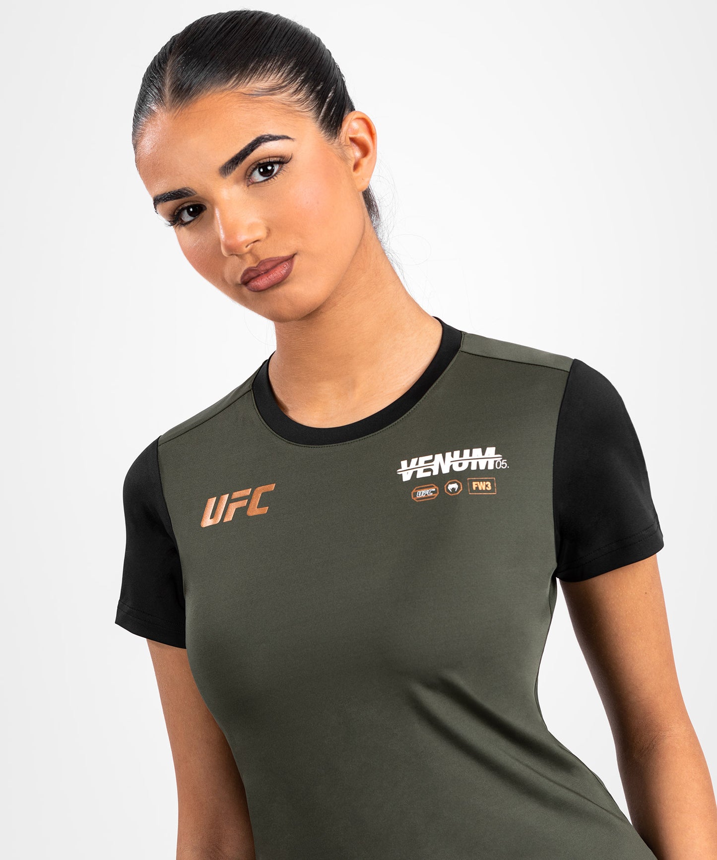 UFC Adrenaline by Venum Fight Week  Women’s Dry-Tech T-shirt - Khaki/Bronze