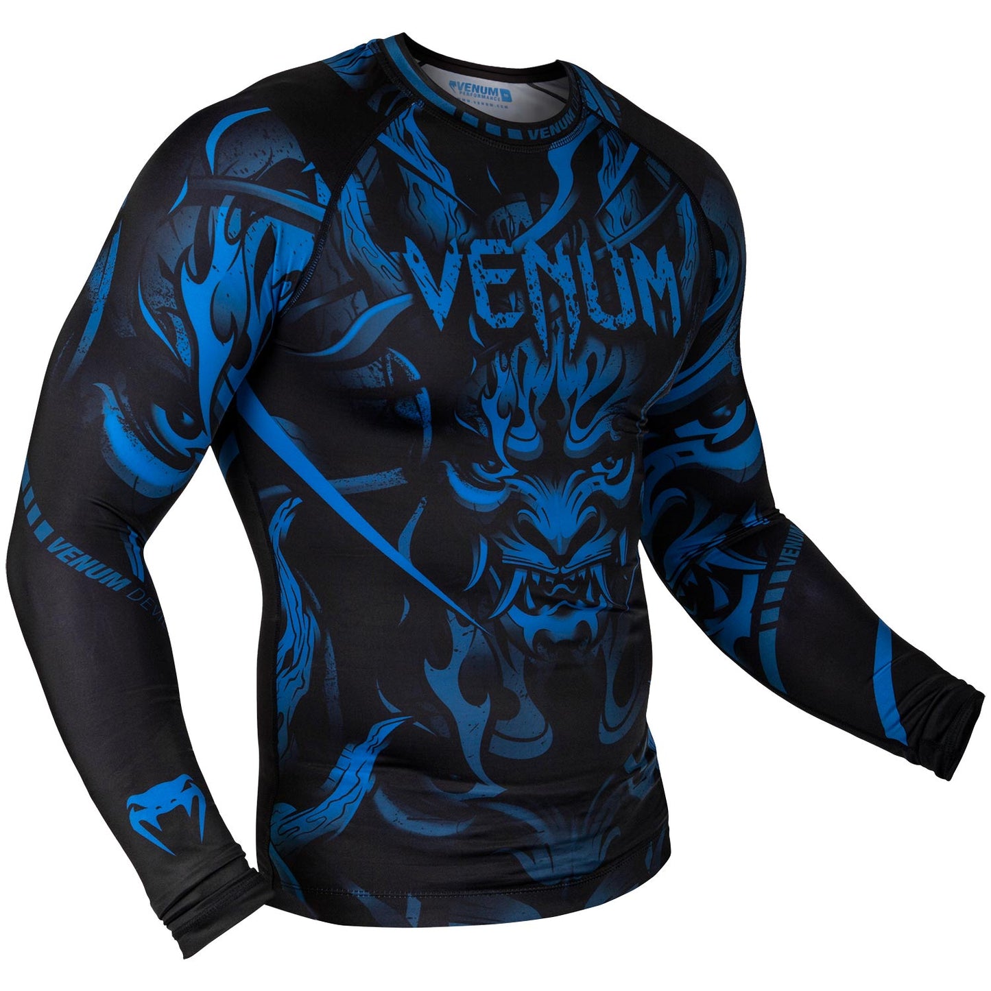 Venum Devil Rashguard - Long Sleeves - Navy Blue/Black