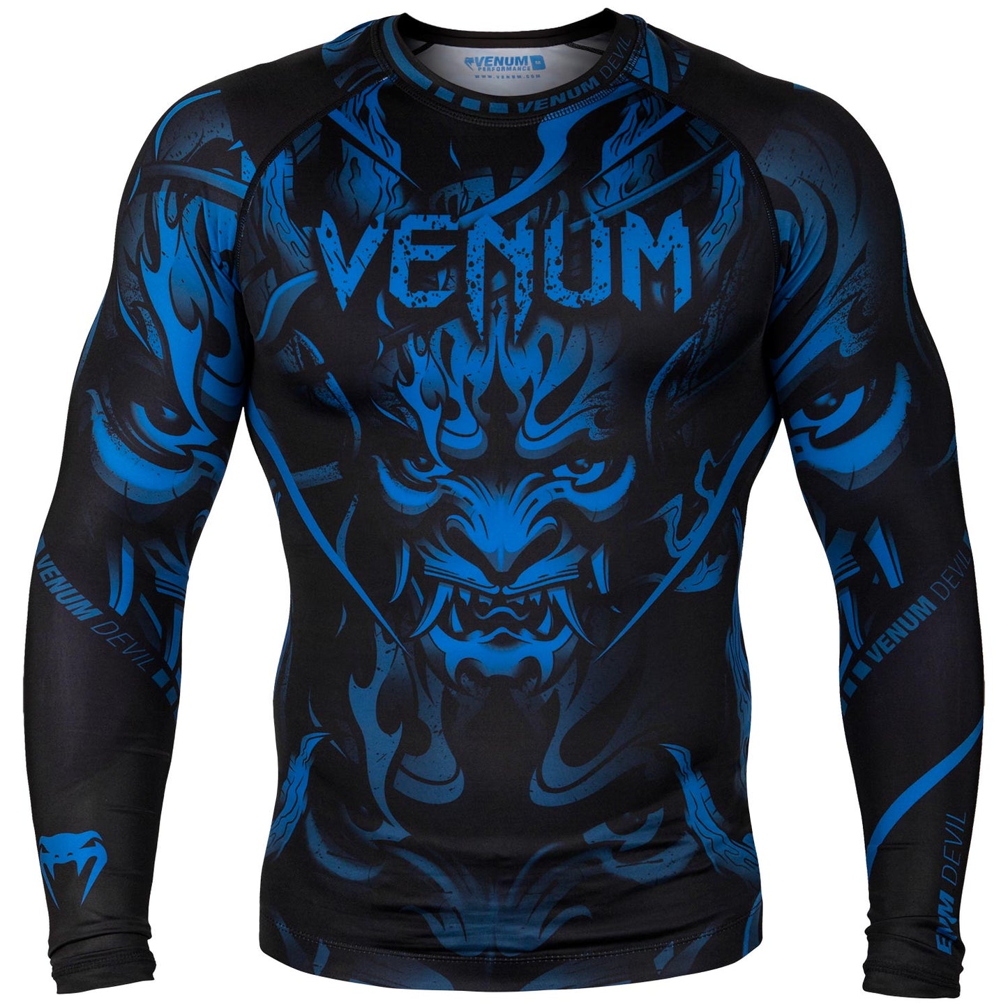 Venum Devil Rashguard - Long Sleeves - Navy Blue/Black