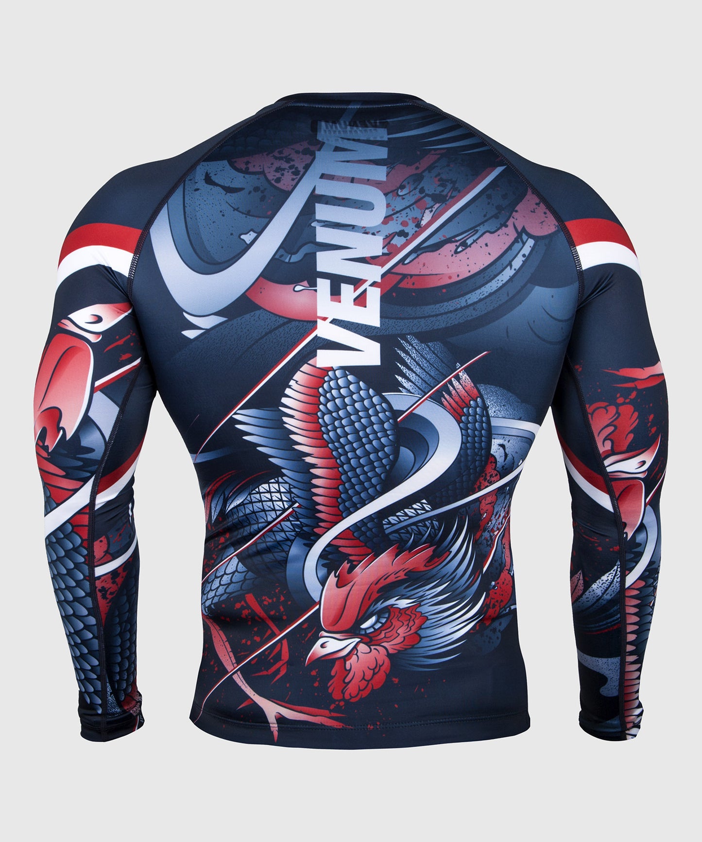 Venum Rooster Rashguard - Long Sleeves - Navy Blue/Orange